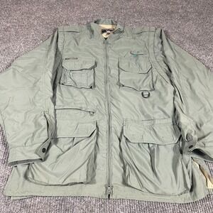 VTG EX OFFICIO Jacket Mens large Green Full Zip Pockets Outdoors Fishing Hunting